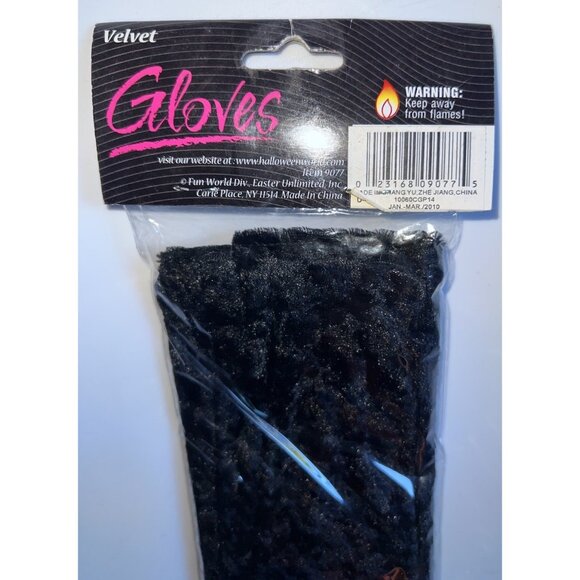 Black Velvet Opera Gloves Long Formal Costume Accessory One Size - Picture 2 of 5